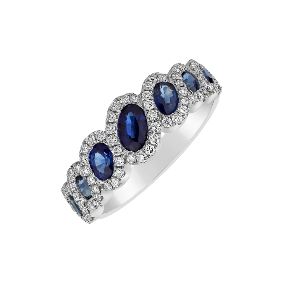 Prsteň so zafírmi a diamantmi Giovanni