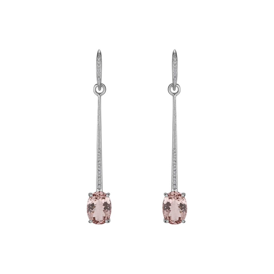 Náušnice s morganitom a diamantmi Princely Marvel