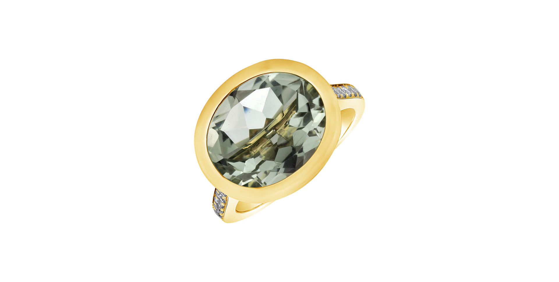 Prsteň s ametystom a diamantmi Paillettes