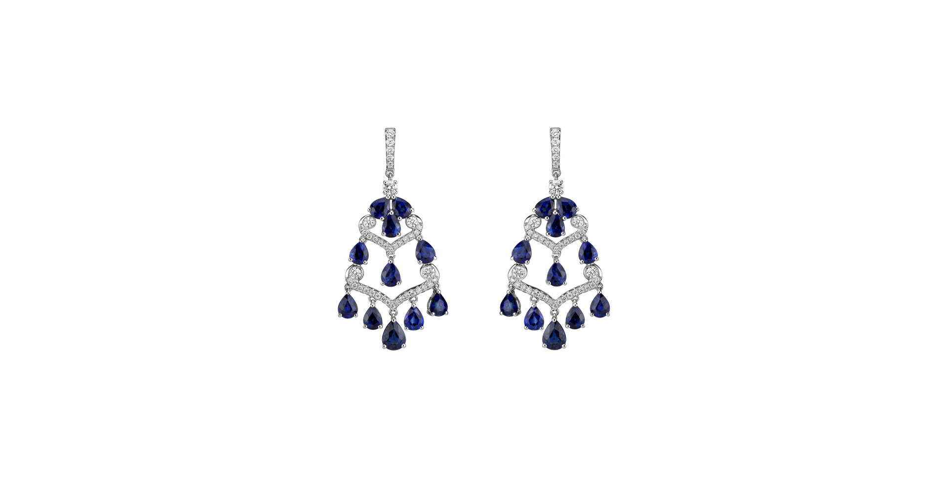 Náušnice s diamantmi a zafírom Kehlani