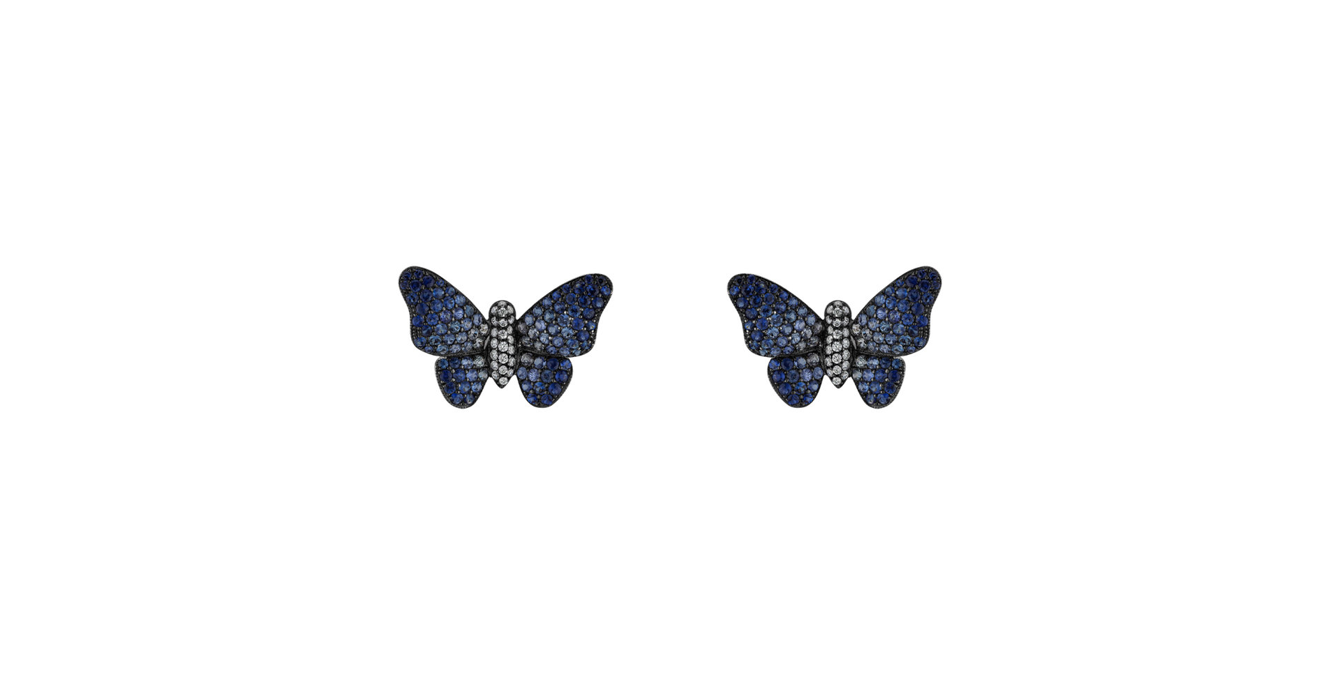 Náušnice s diamantmi a zafírmi Alluring Butterfly