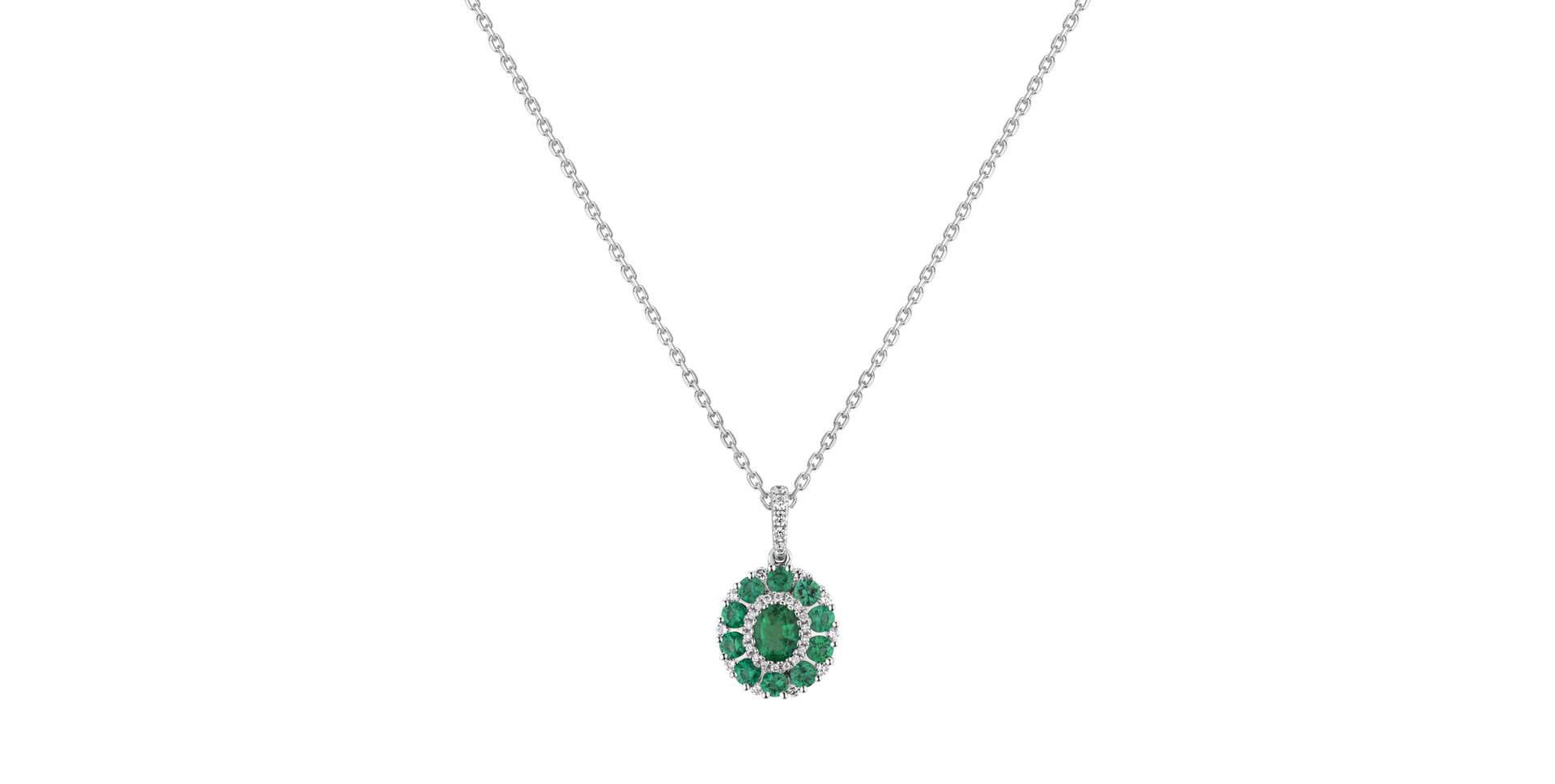 Přívěsok so smaragdmi a diamantmi Emerald Dream