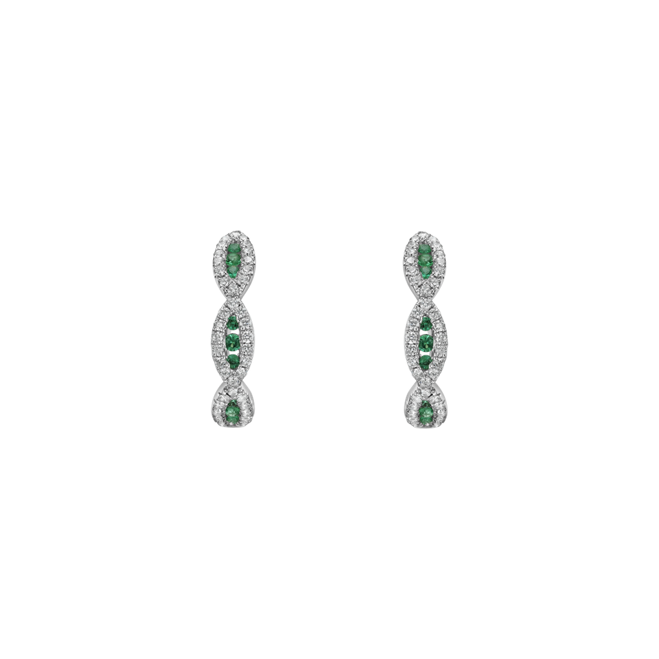 Náušnice s diamantmi a smaragdmi Charlee