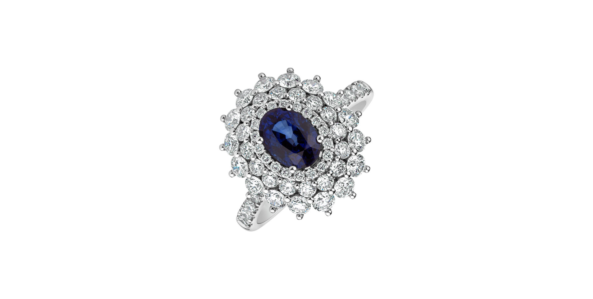 Prsteň so zafírom a diamantmi Frozen Drop