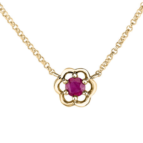 Náhrdelník s rubínom Flower Gem