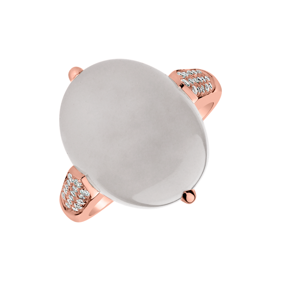 Prsteň s mesačným kameňom a diamantmi Drop Blossom