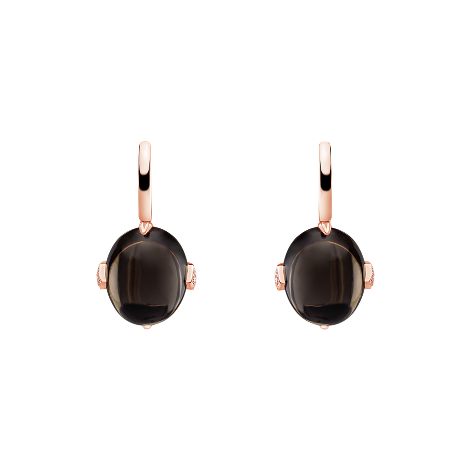 Náušnice s quartzom a diamantmi Shining Grace