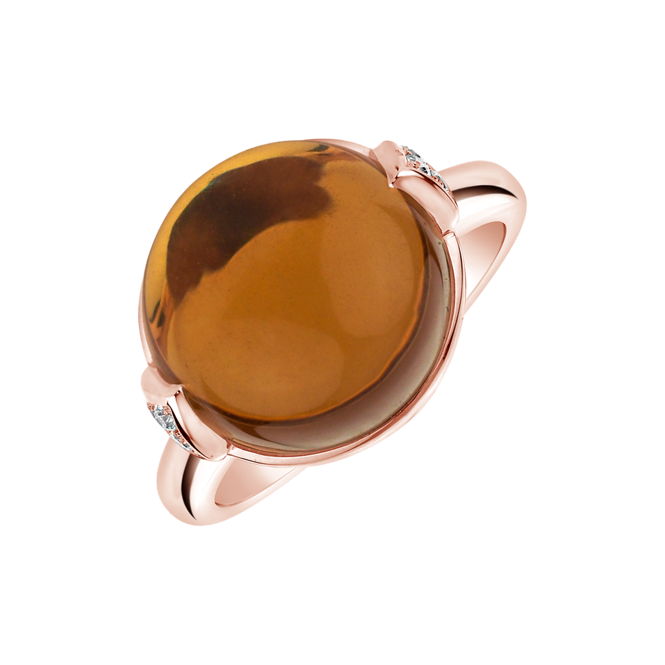 Prsteň s quartzom a diamantmi Fairy Blossom