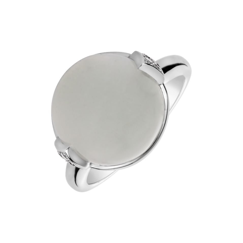 Prsteň s mesačným kameňom a diamantmi Fairy Blossom