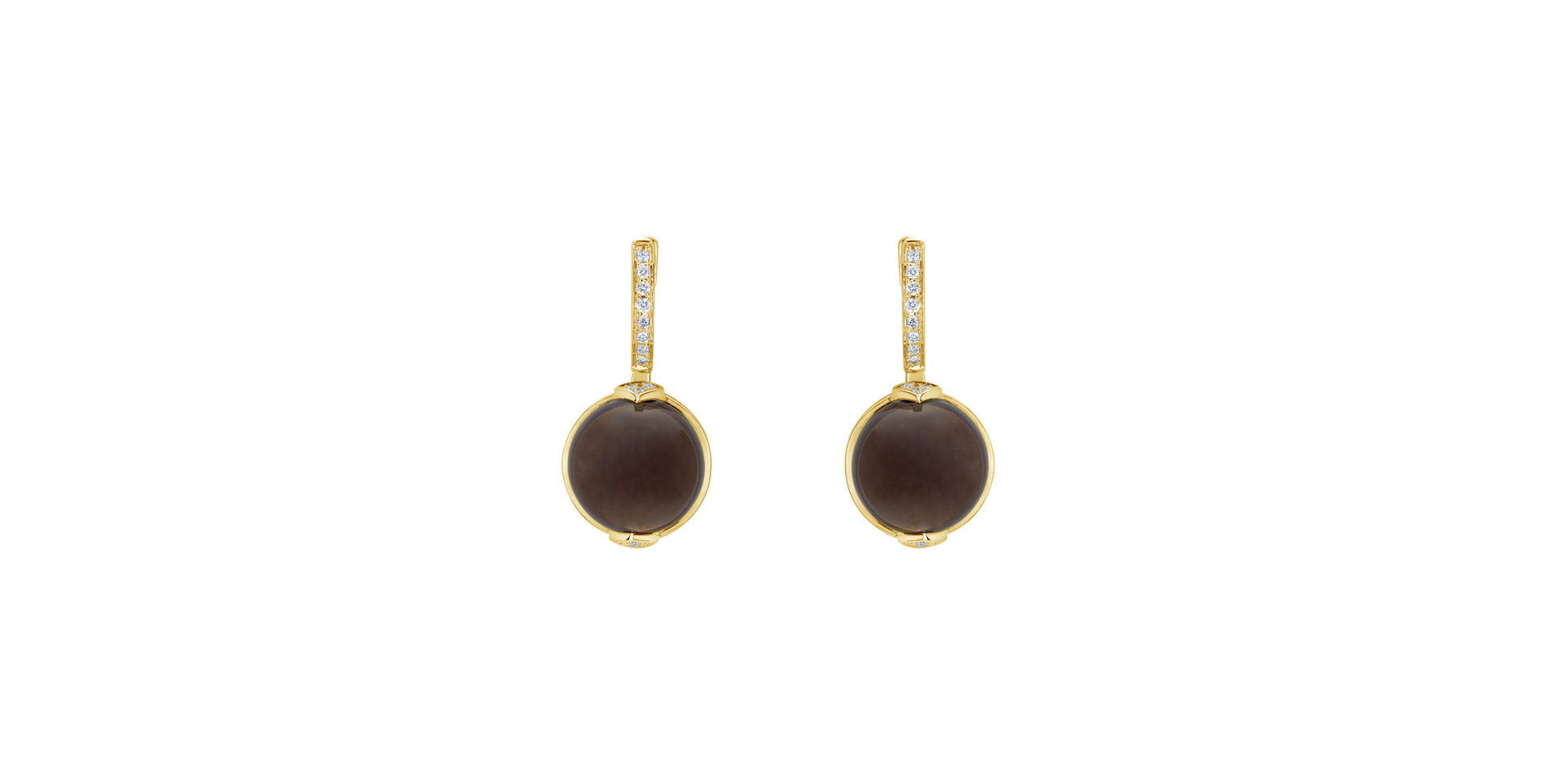 Náušnice s quartzom a diamantmi Fairy Blossom