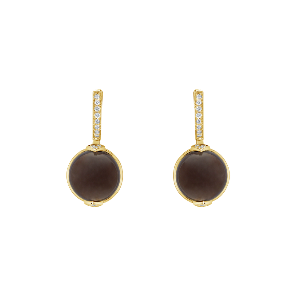 Náušnice s quartzom a diamantmi Fairy Blossom