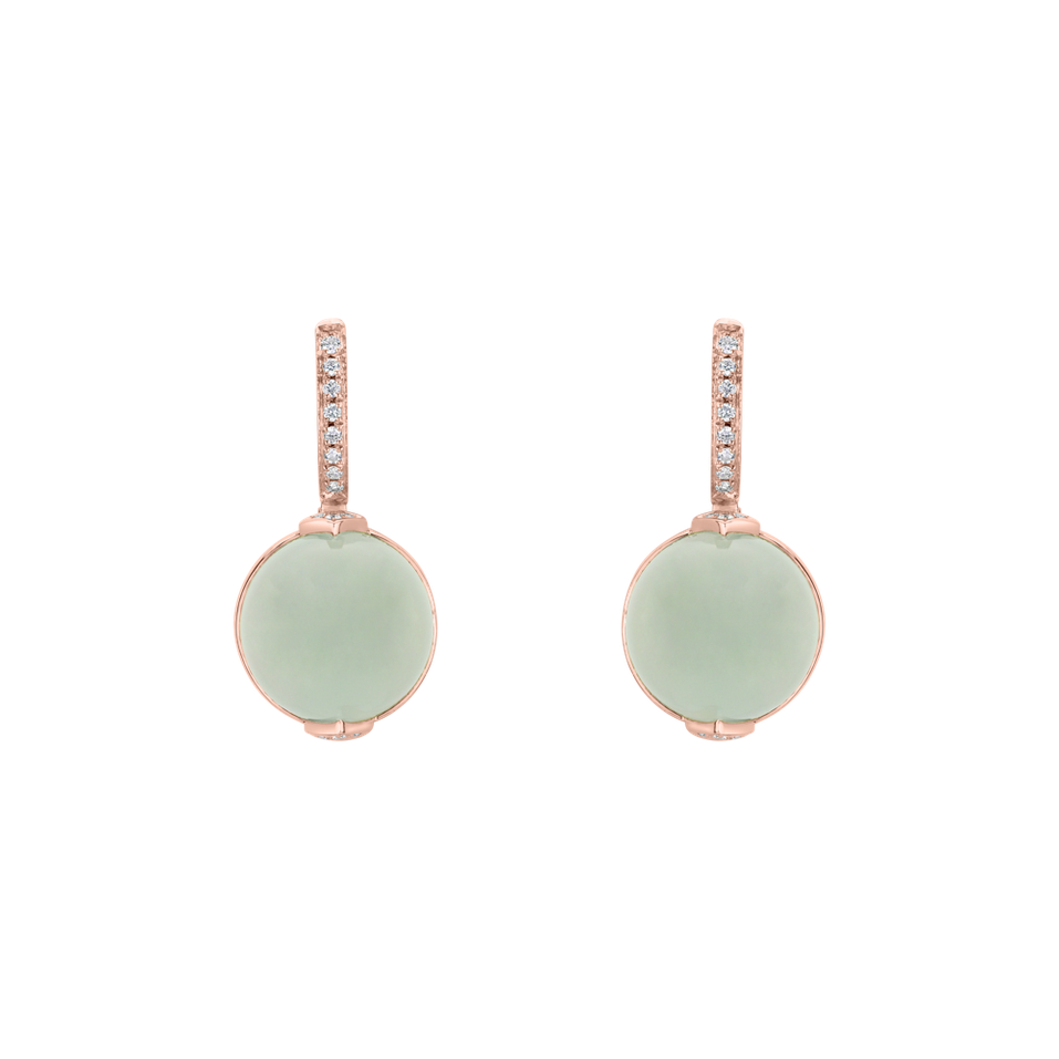 Náušnice s chalcedonom a diamantmi Fairy Blossom