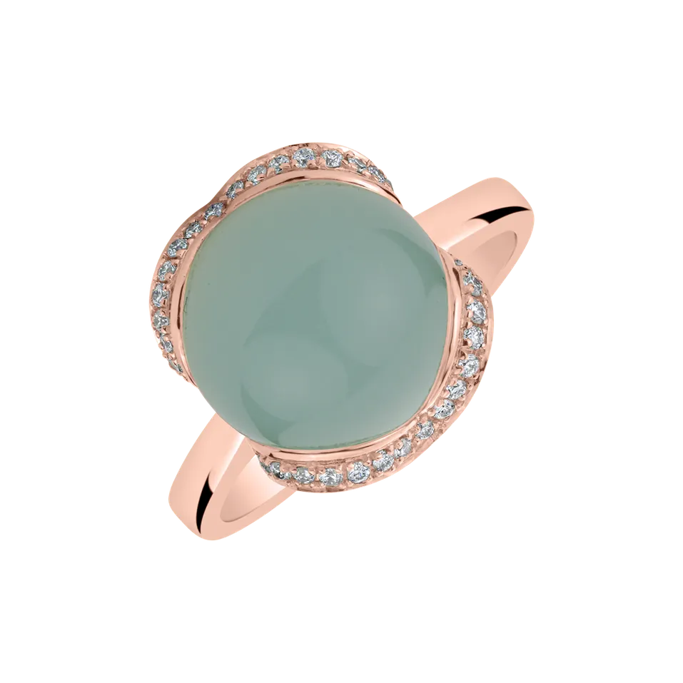 Prsteň s chalcedonom a diamantmi Rainbow Princess