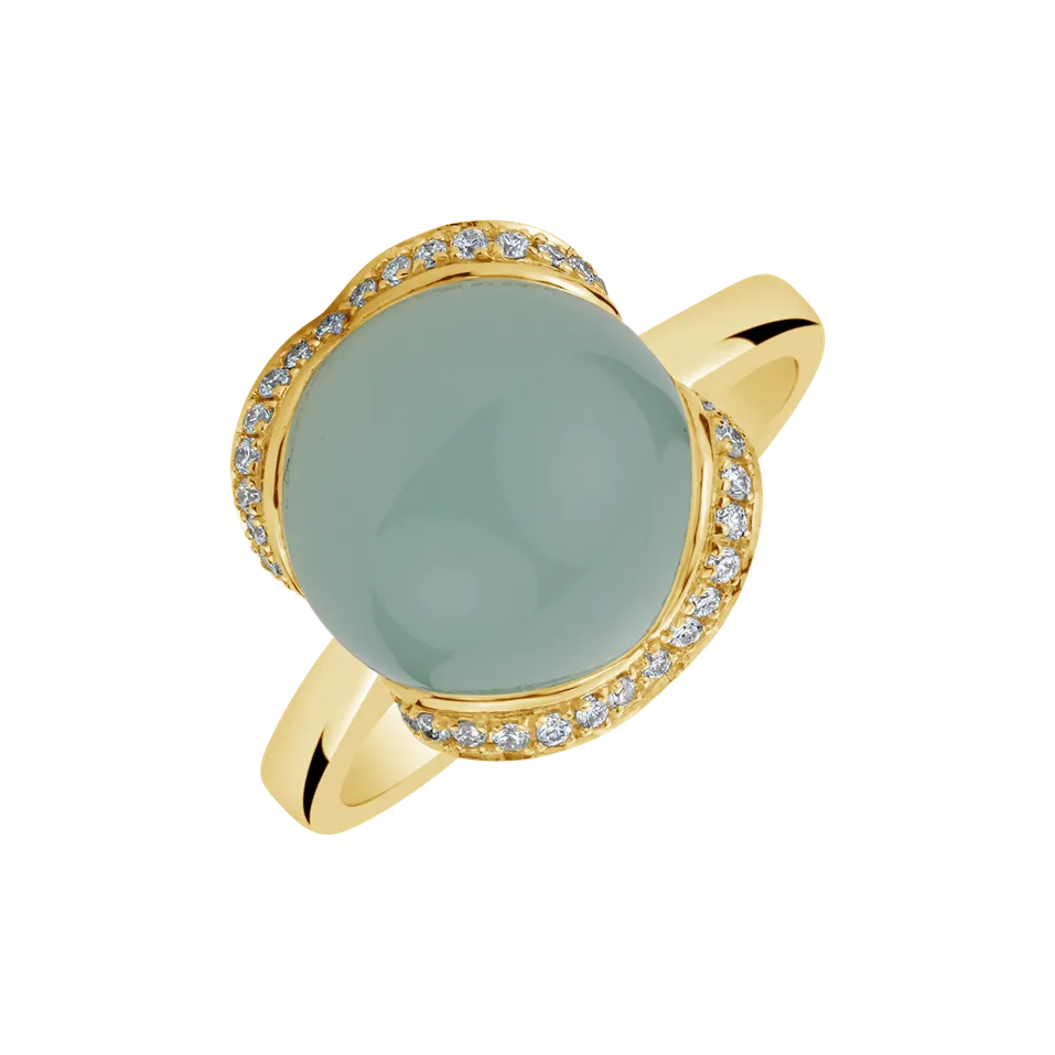 Prsteň s chalcedonom a diamantmi Rainbow Princess