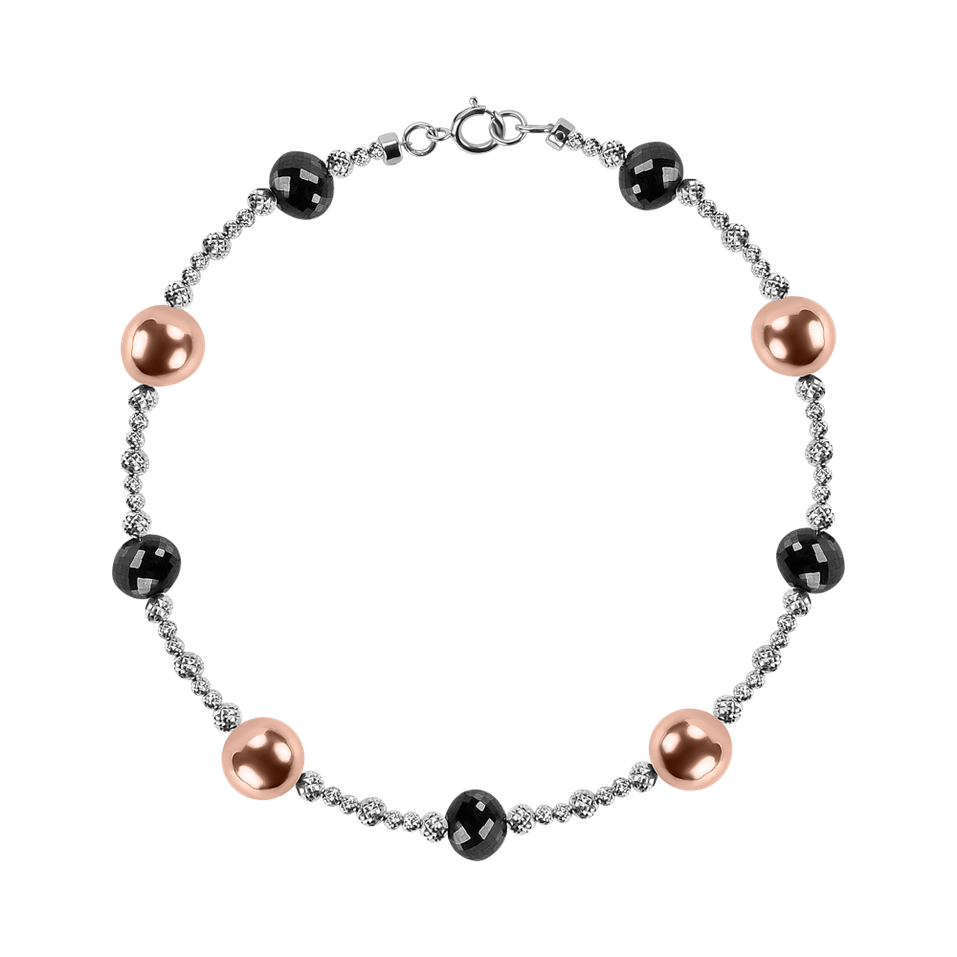 Náramok s čiernymi a bielymi diamantmi Nathan