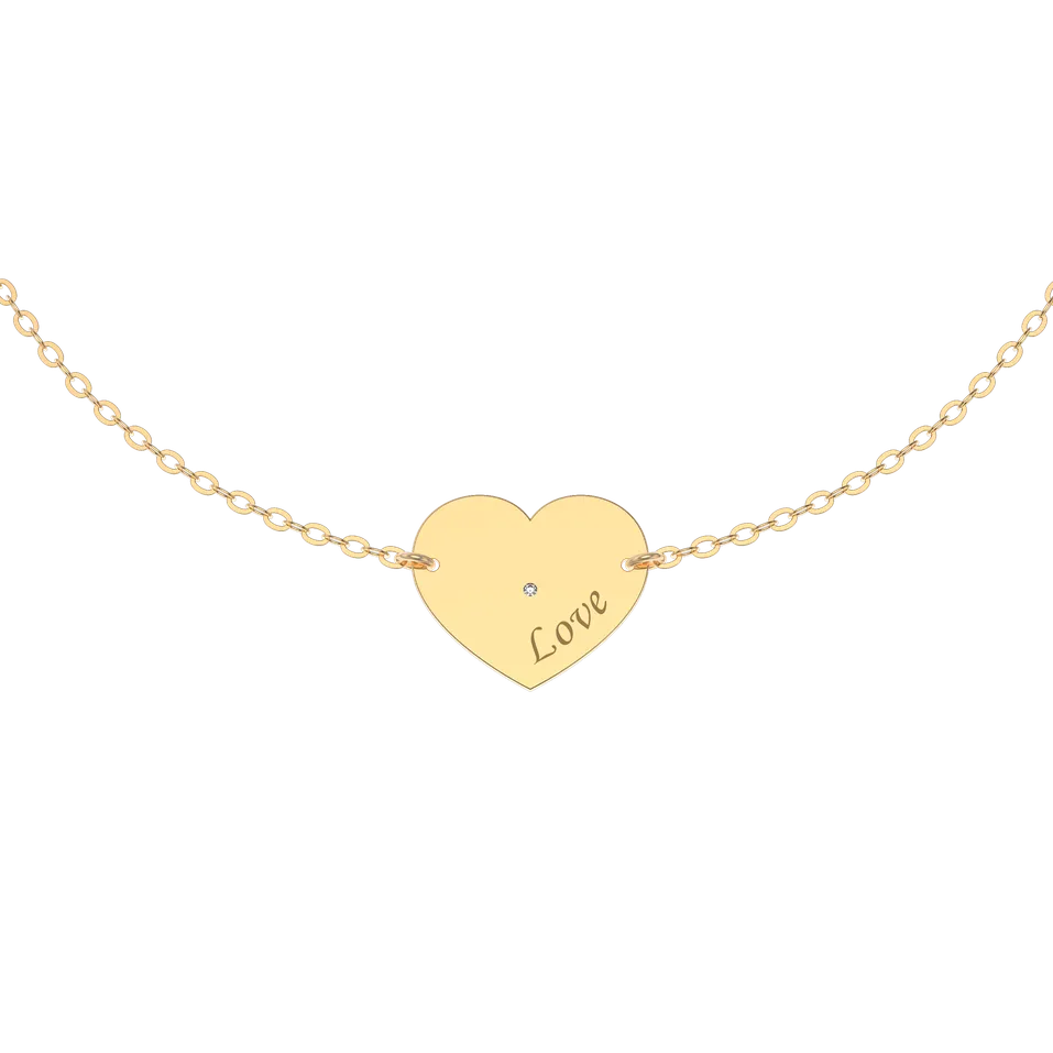 Náramok s diamantom Heart Love