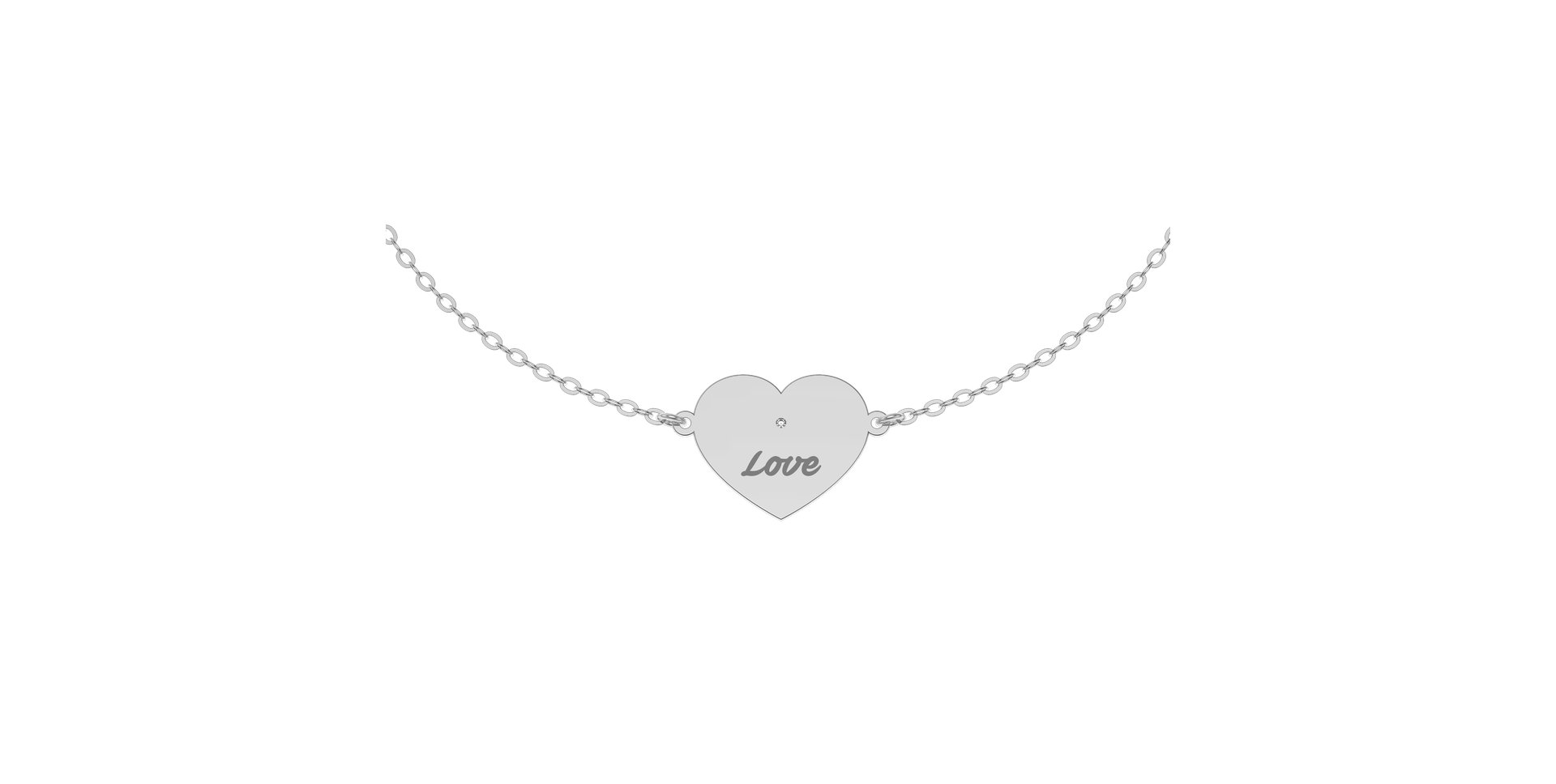Náramok s diamantom Heart Love