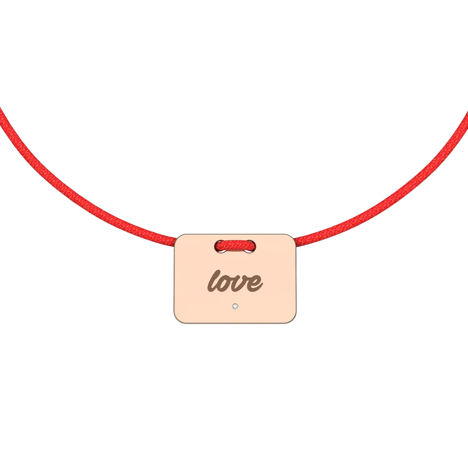 Diamantový náramok so šnúrkou Military Stamp Love