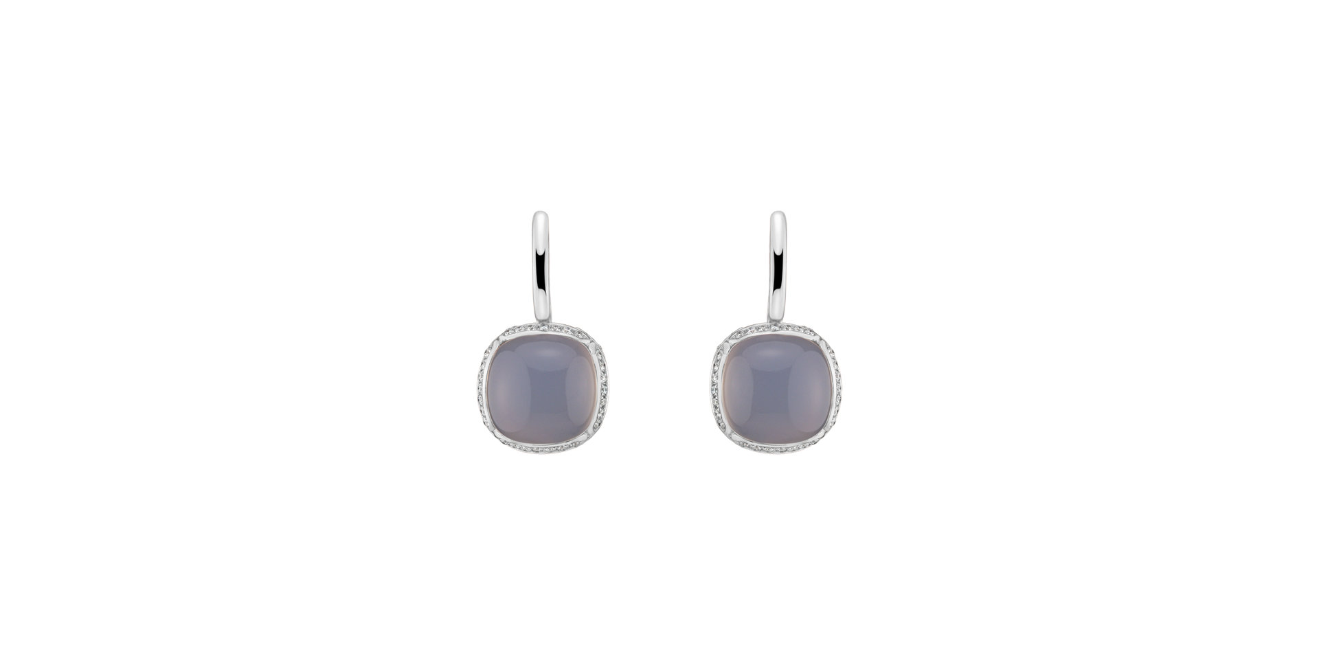 Náušnice s chalcedonom a diamantmi Mystic Drop