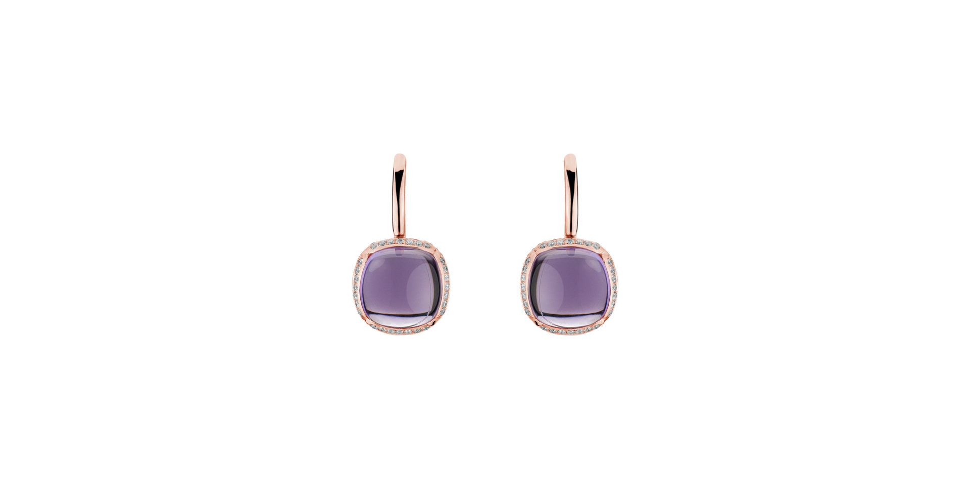 Náušnice s ametystom diamantmi Mystic Drop