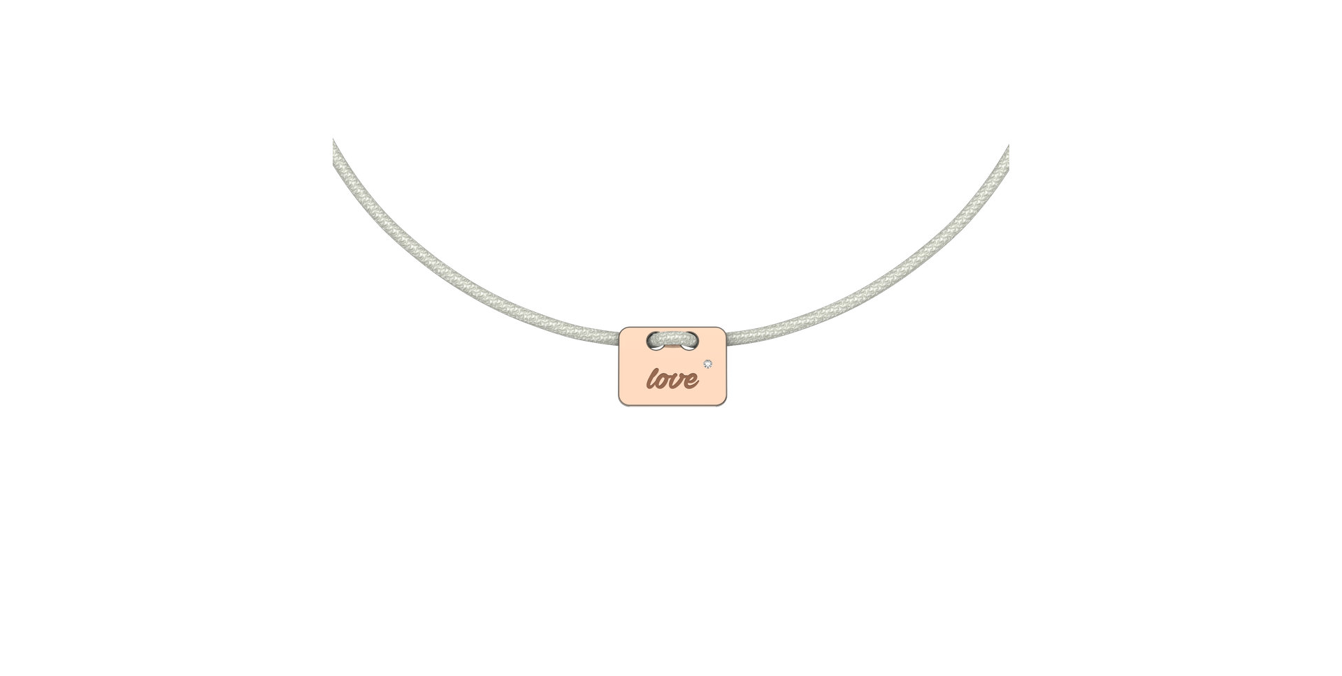 Diamantový náramok so šnúrkou Military Stamp Love