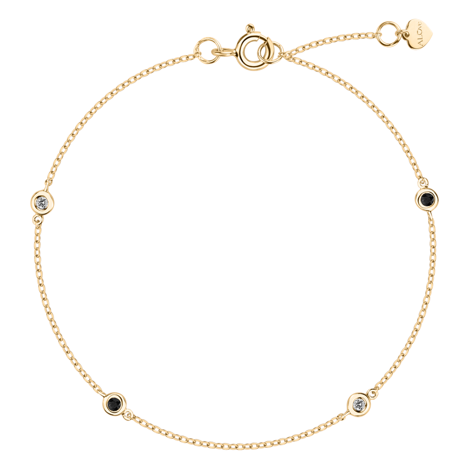 Náramok s čiernymi diamantmi Dots