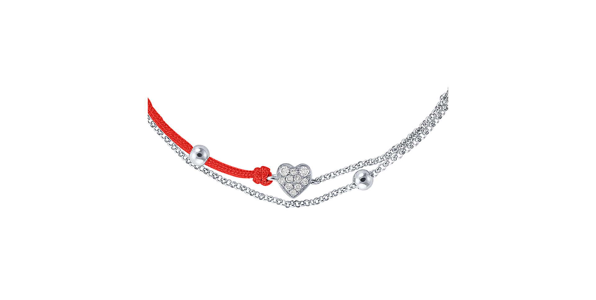 Diamantový náramok so šnúrkou Diamond Heart