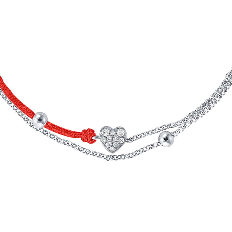 Diamantový náramok so šnúrkou Diamond Heart