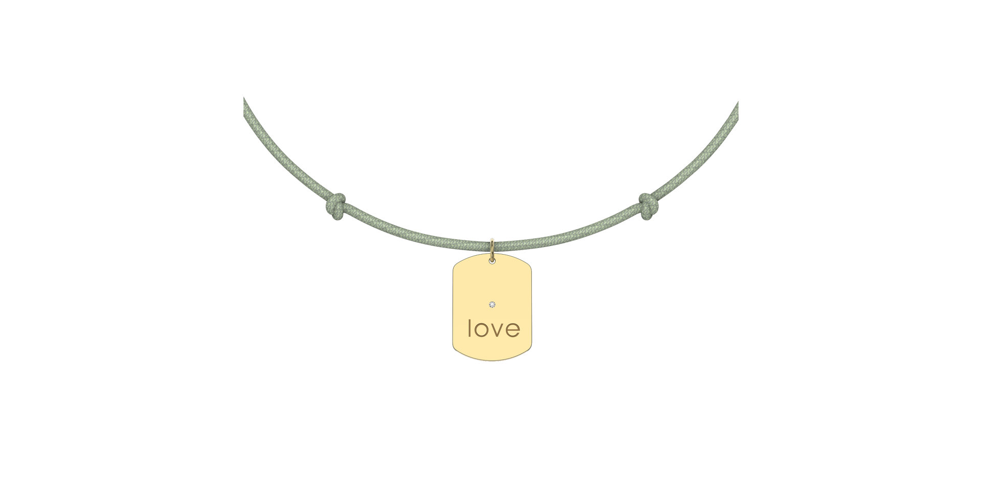 Diamantový náramok so šnúrkou Military Stamp