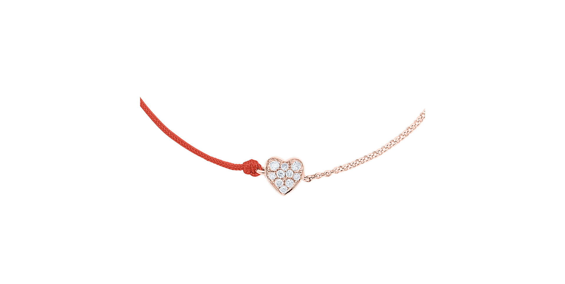 Diamantový náramok so šnúrkou Little Heart