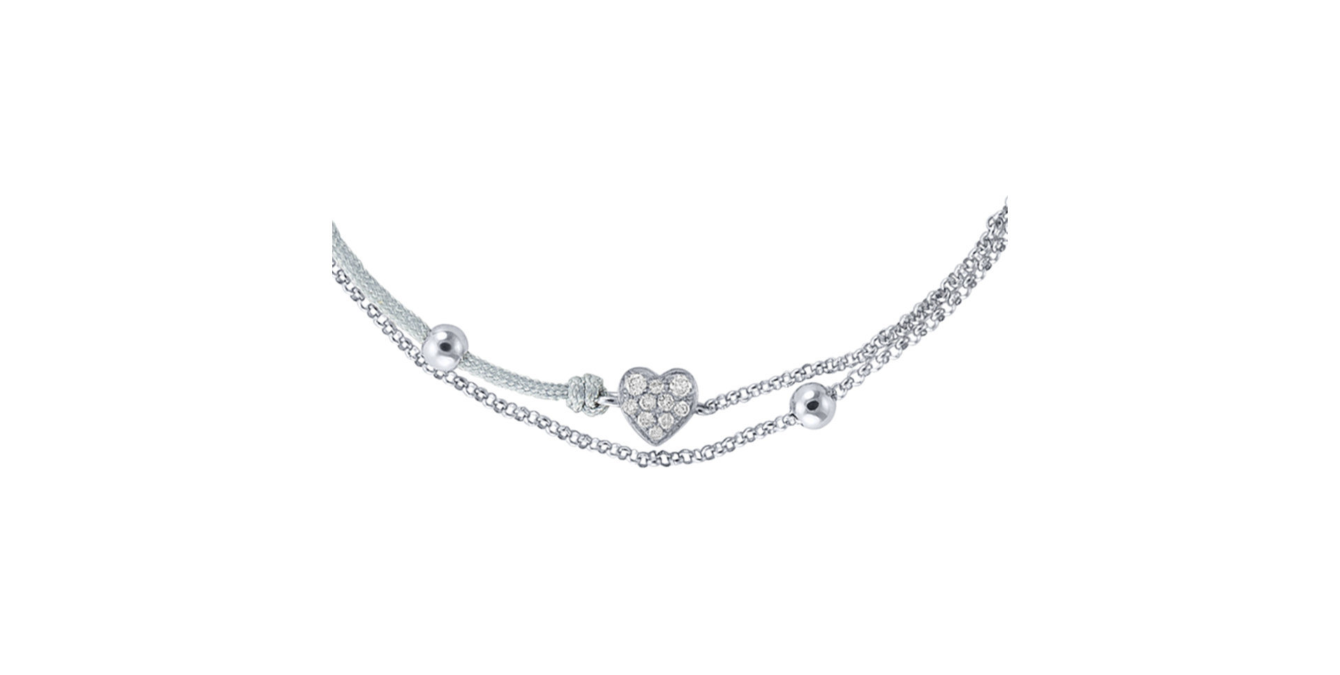 Diamantový náramok so šnúrkou Diamond Heart