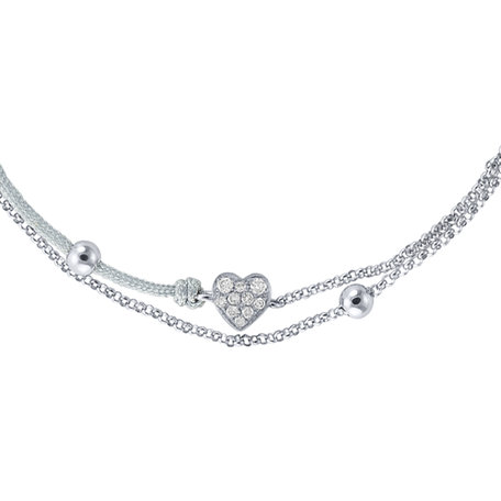 Diamantový náramok so šnúrkou Diamond Heart