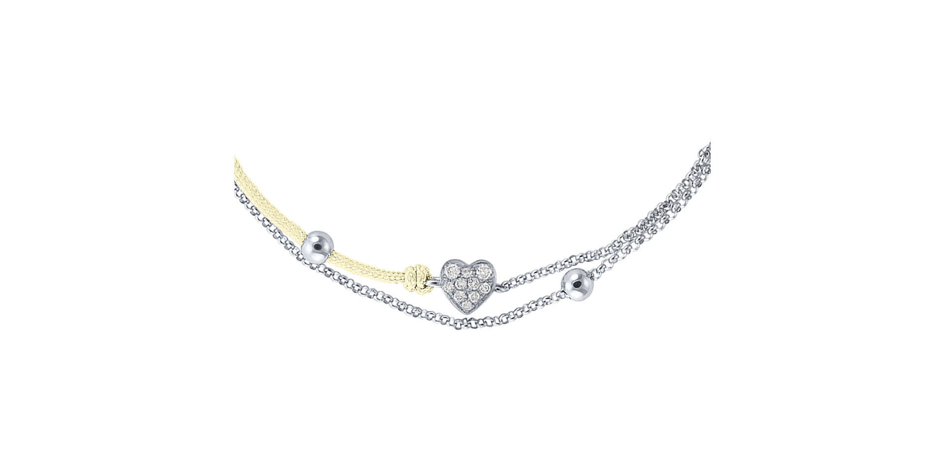 Diamantový náramok so šnúrkou Diamond Heart