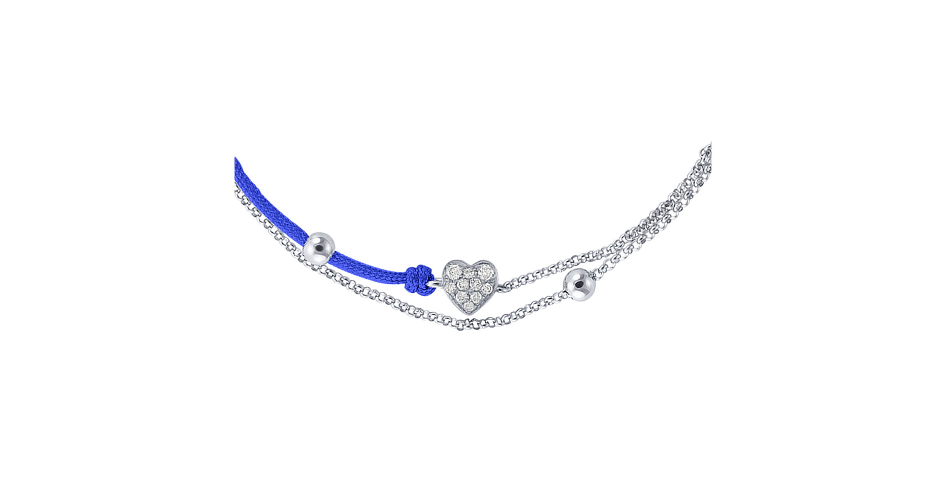 Diamantový náramok so šnúrkou Diamond Heart