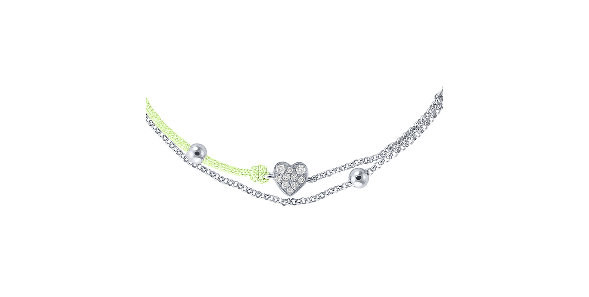 Diamantový náramok so šnúrkou Diamond Heart