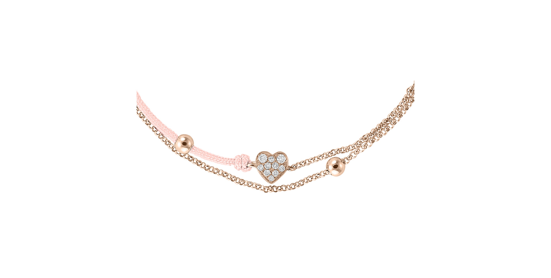 Diamantový náramok so šnúrkou Diamond Heart