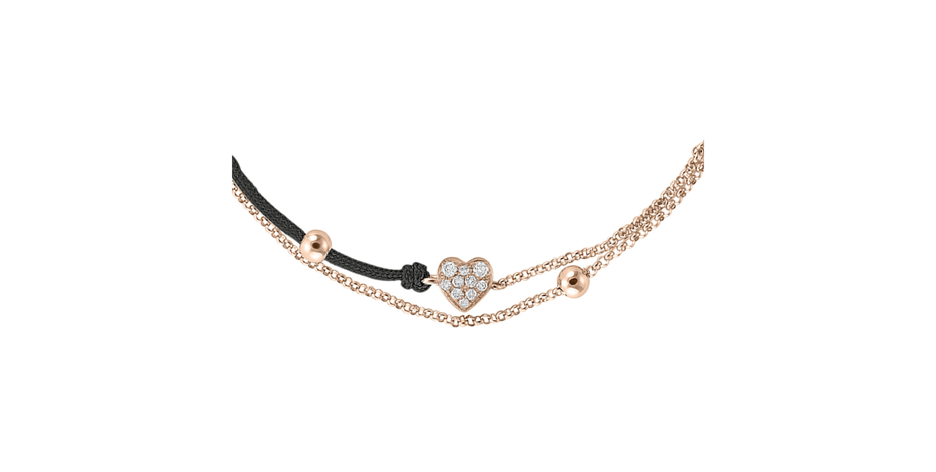 Diamantový náramok so šnúrkou Diamond Heart