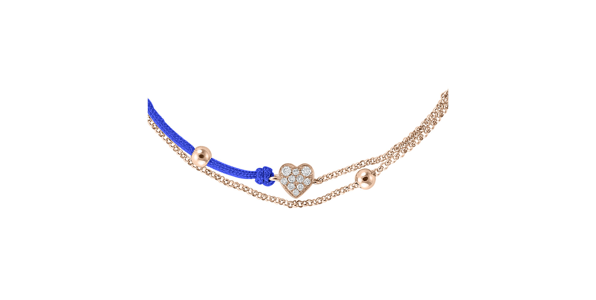 Diamantový náramok so šnúrkou Diamond Heart