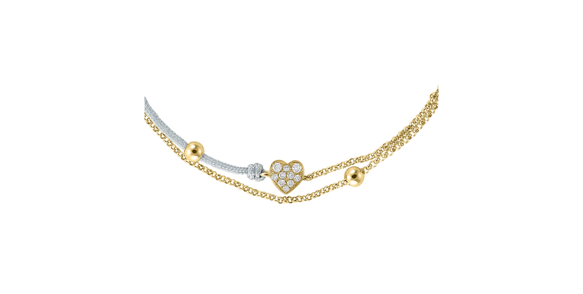 Diamantový náramok so šnúrkou Diamond Heart
