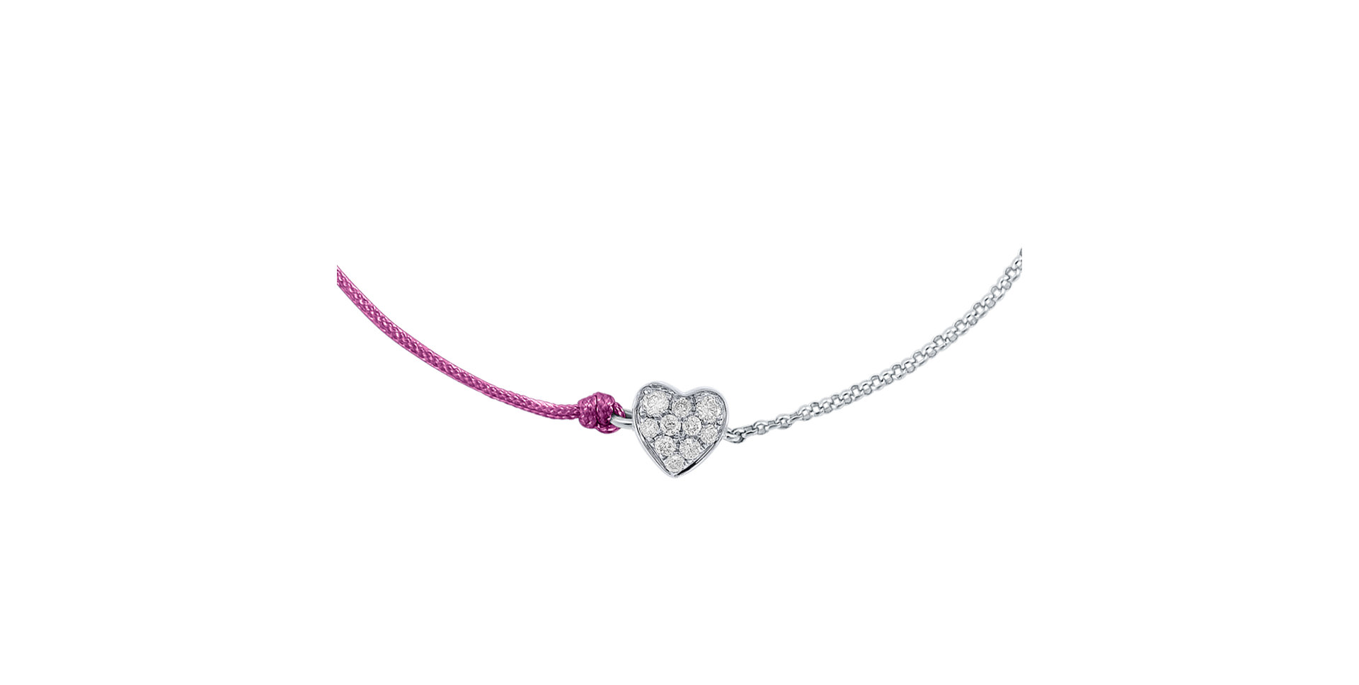 Diamantový náramok so šnúrkou Little Heart