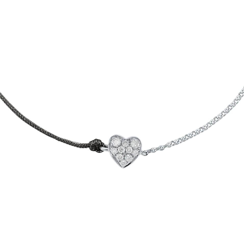 Diamantový náramok so šnúrkou Little Heart