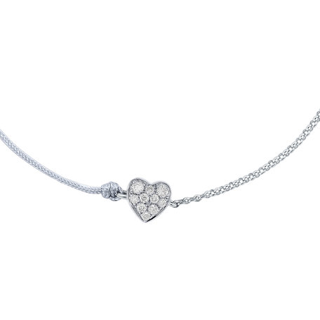 Diamantový náramok so šnúrkou Little Heart