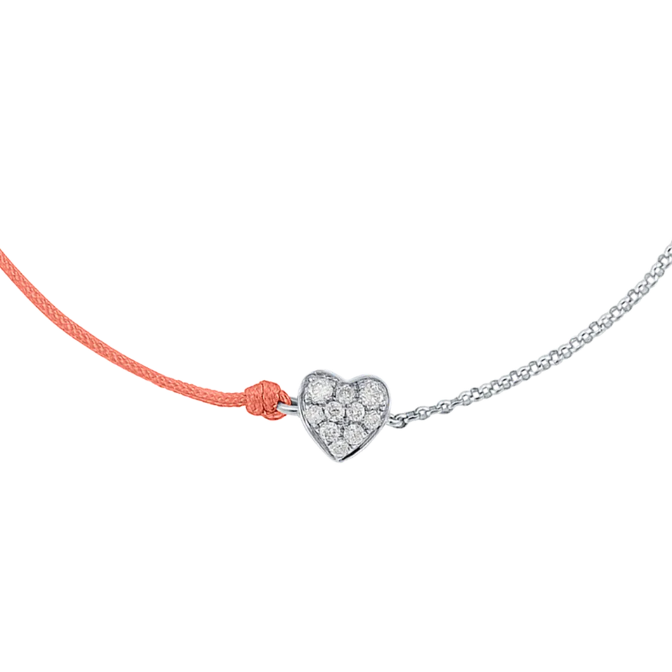Diamantový náramok so šnúrkou Little Heart