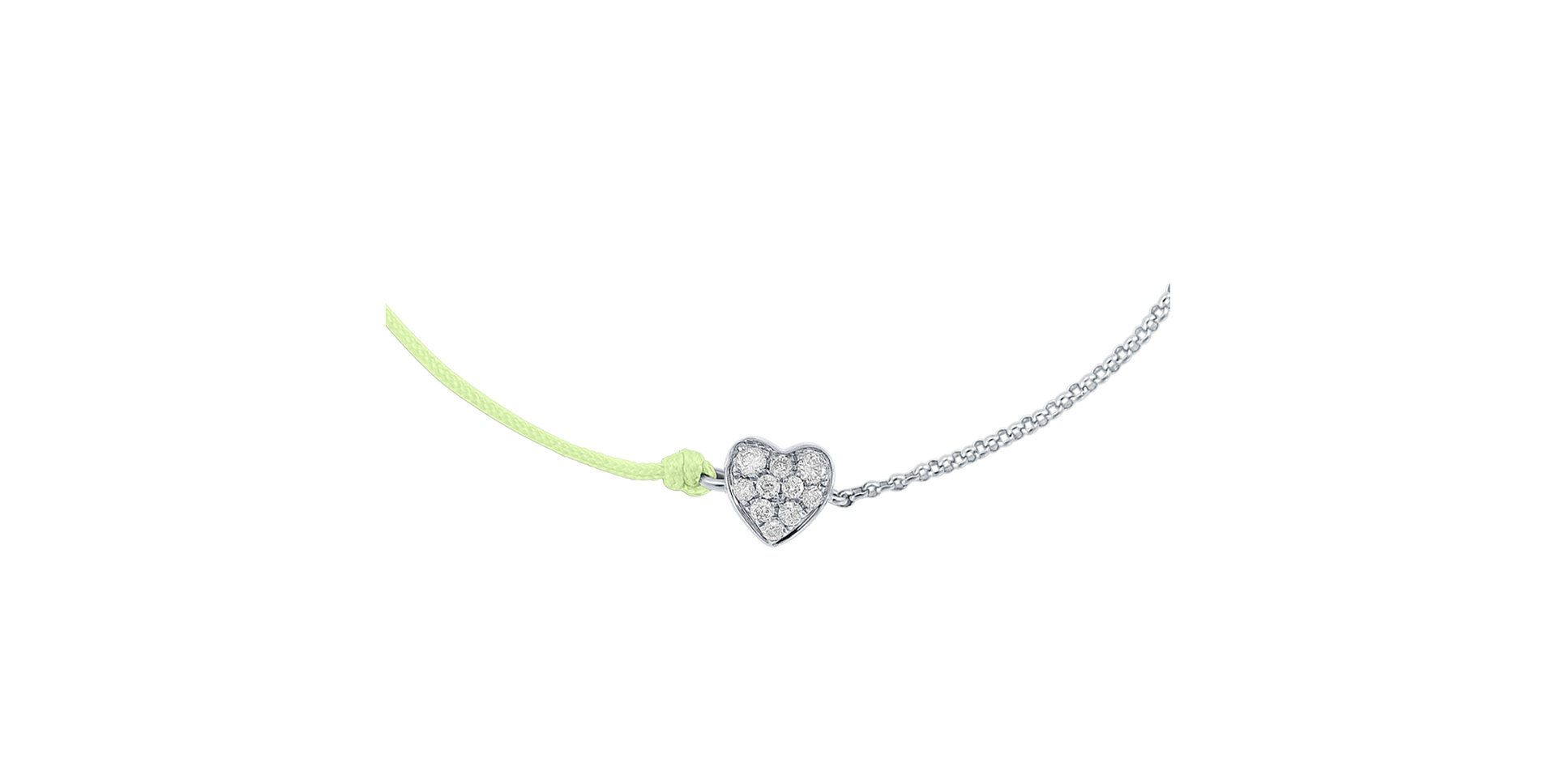 Diamantový náramok so šnúrkou Little Heart