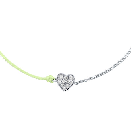 Diamantový náramok so šnúrkou Little Heart