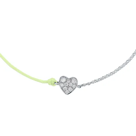 Diamantový náramok so šnúrkou Little Heart