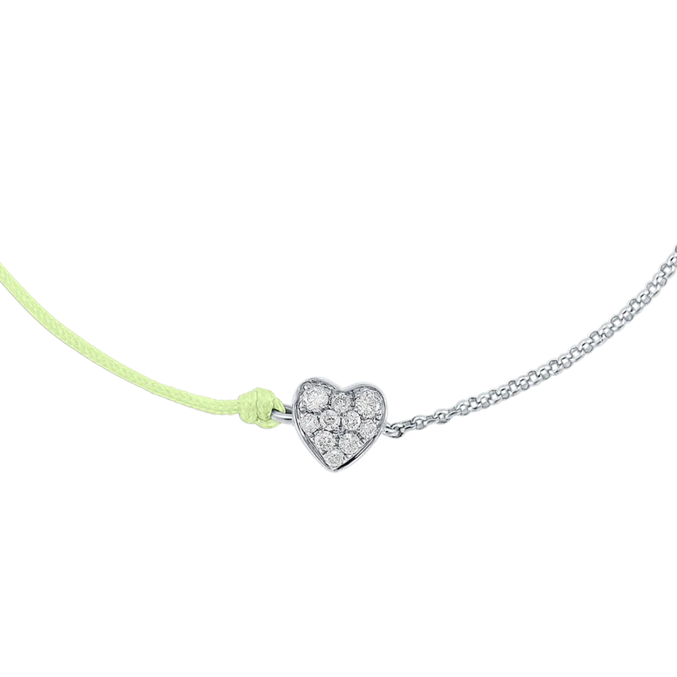 Diamantový náramok so šnúrkou Little Heart