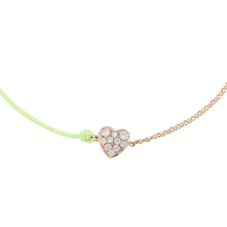 Diamantový náramok so šnúrkou Little Heart