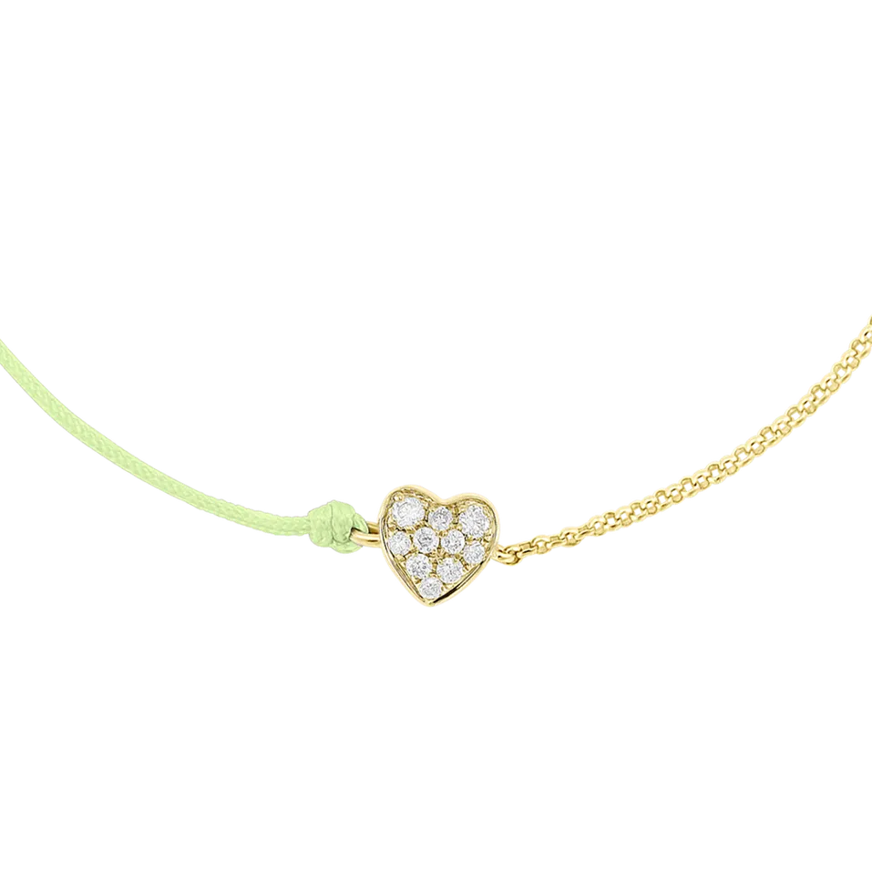 Diamantový náramok so šnúrkou Little Heart