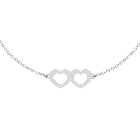 Náramok s diamantom Two Hearts